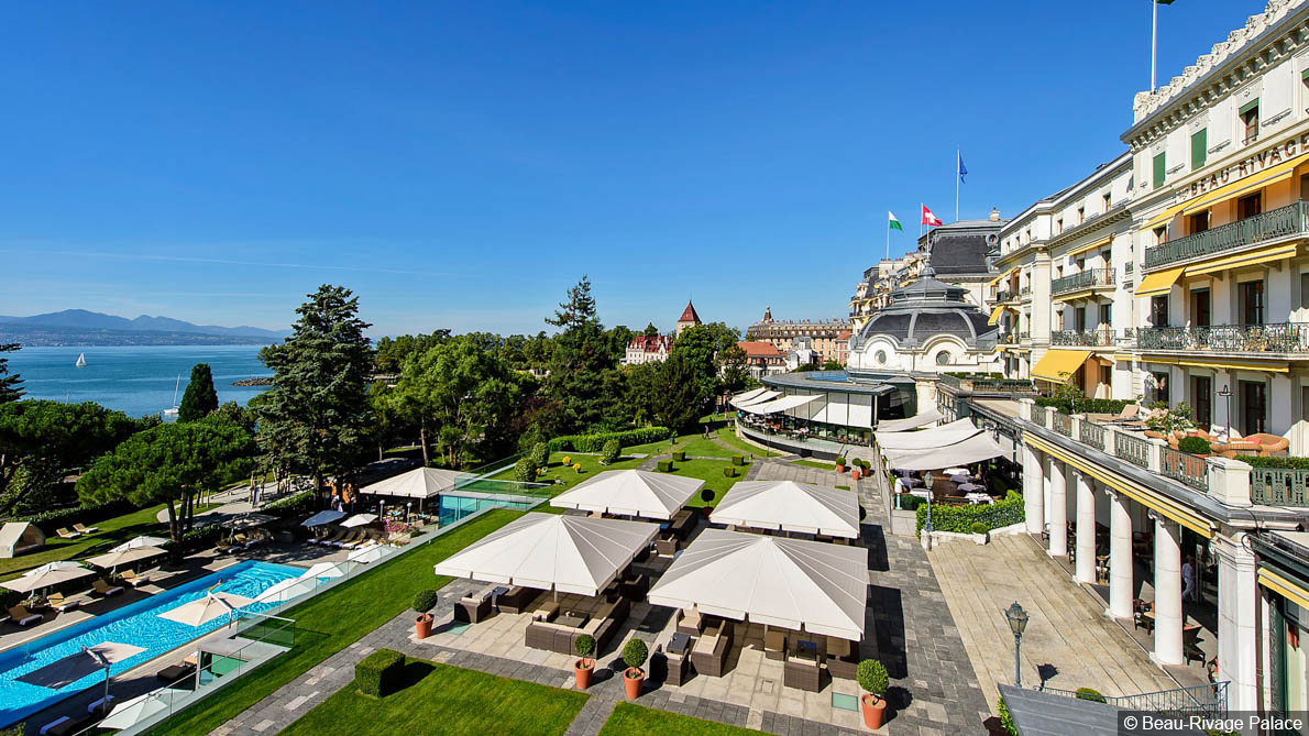 Classic, elegant style and luxury at Beau-Rivage Palace in Lausanne, Switzerland