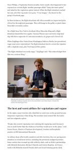 Washington Post: In-flight vegetarian meals, April 2024